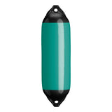 Teal boat fender with Black-Top, Polyform F-02 