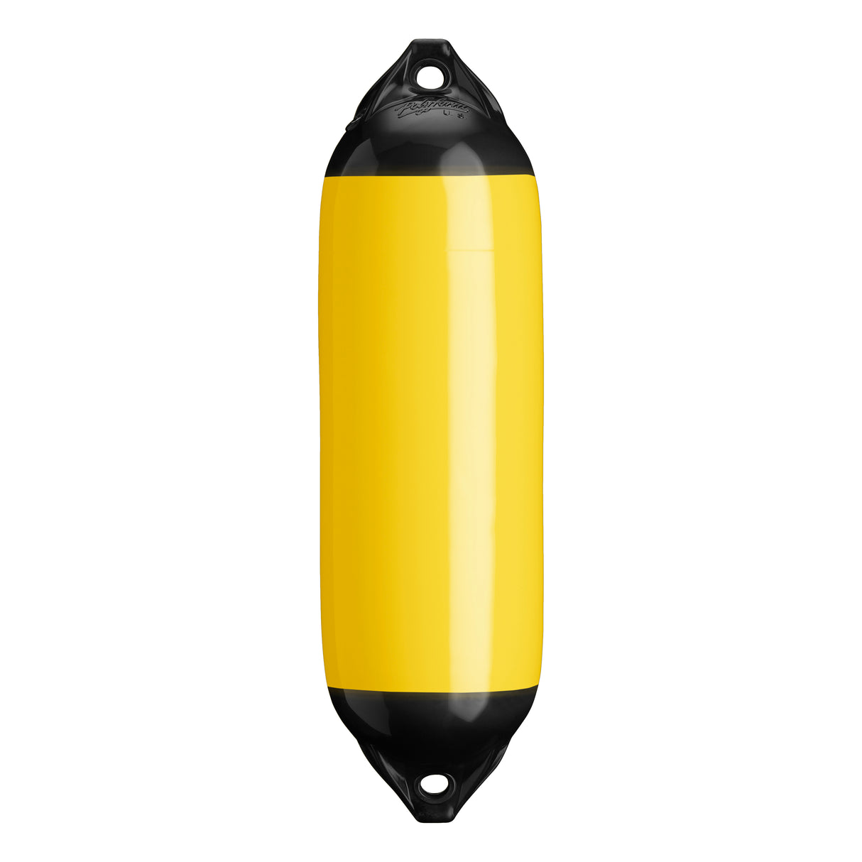 Yellow boat fender with Black-Top, Polyform F-02 