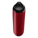 Burgundy boat fender with Black-Top, Polyform F-1 angled shot