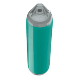 Teal boat fender with Grey-Top, Polyform F-1 angled shot