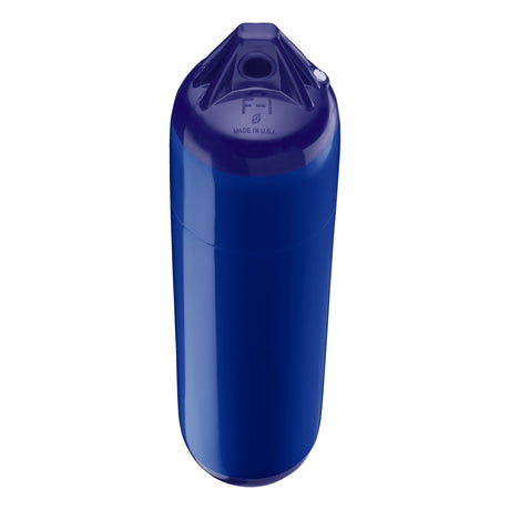 Cobalt Blue boat fender with Navy-Top, Polyform F-1 angled shot
