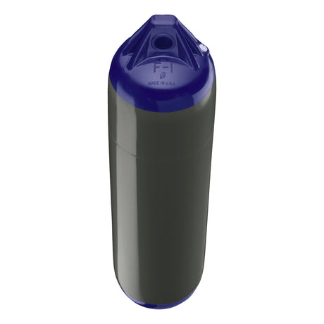 Graphite boat fender with Navy-Top, Polyform F-1 angled shot