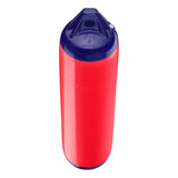 Red boat fender with Navy-Top, Polyform F-1 angled shot