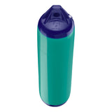 Teal boat fender with Navy-Top, Polyform F-1 angled shot