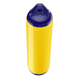 Yellow boat fender with Navy-Top, Polyform F-1 angled shot
