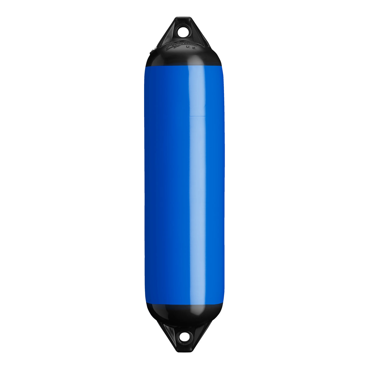 Blue boat fender with Black-Top, Polyform F-1