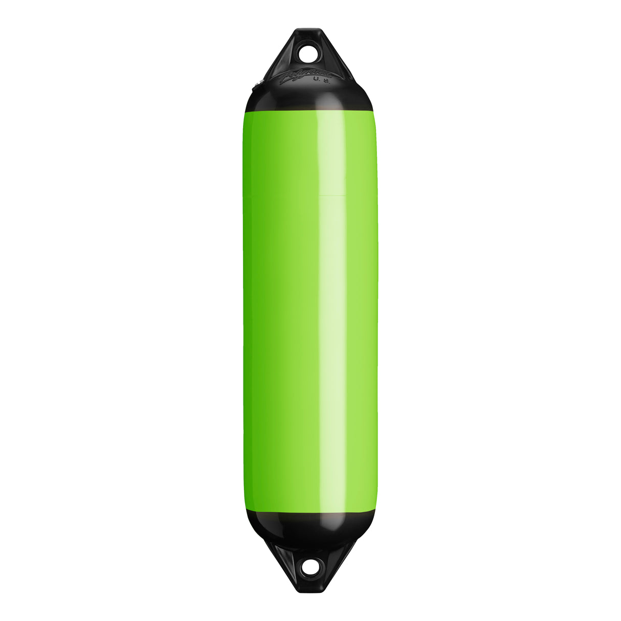 Lime boat fender with Black-Top, Polyform F-1