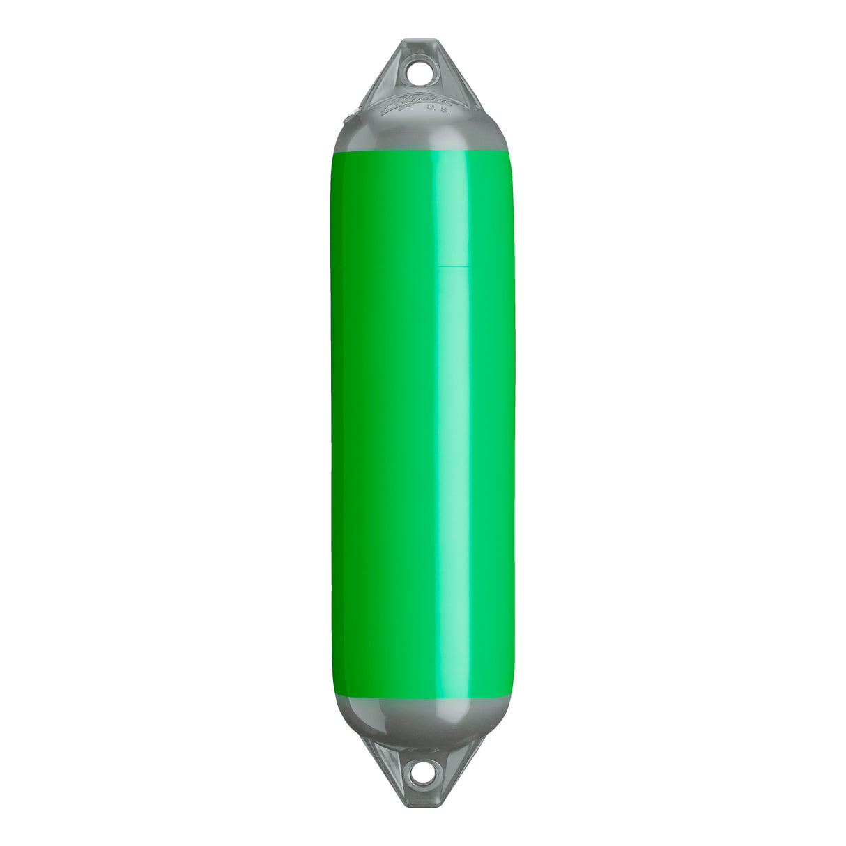 Green boat fender with Grey-Top, Polyform F-1