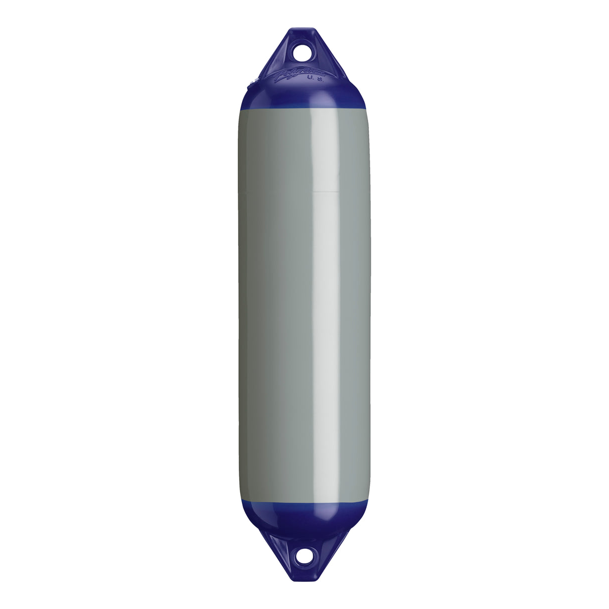 Grey boat fender with Navy-Top, Polyform F-1 