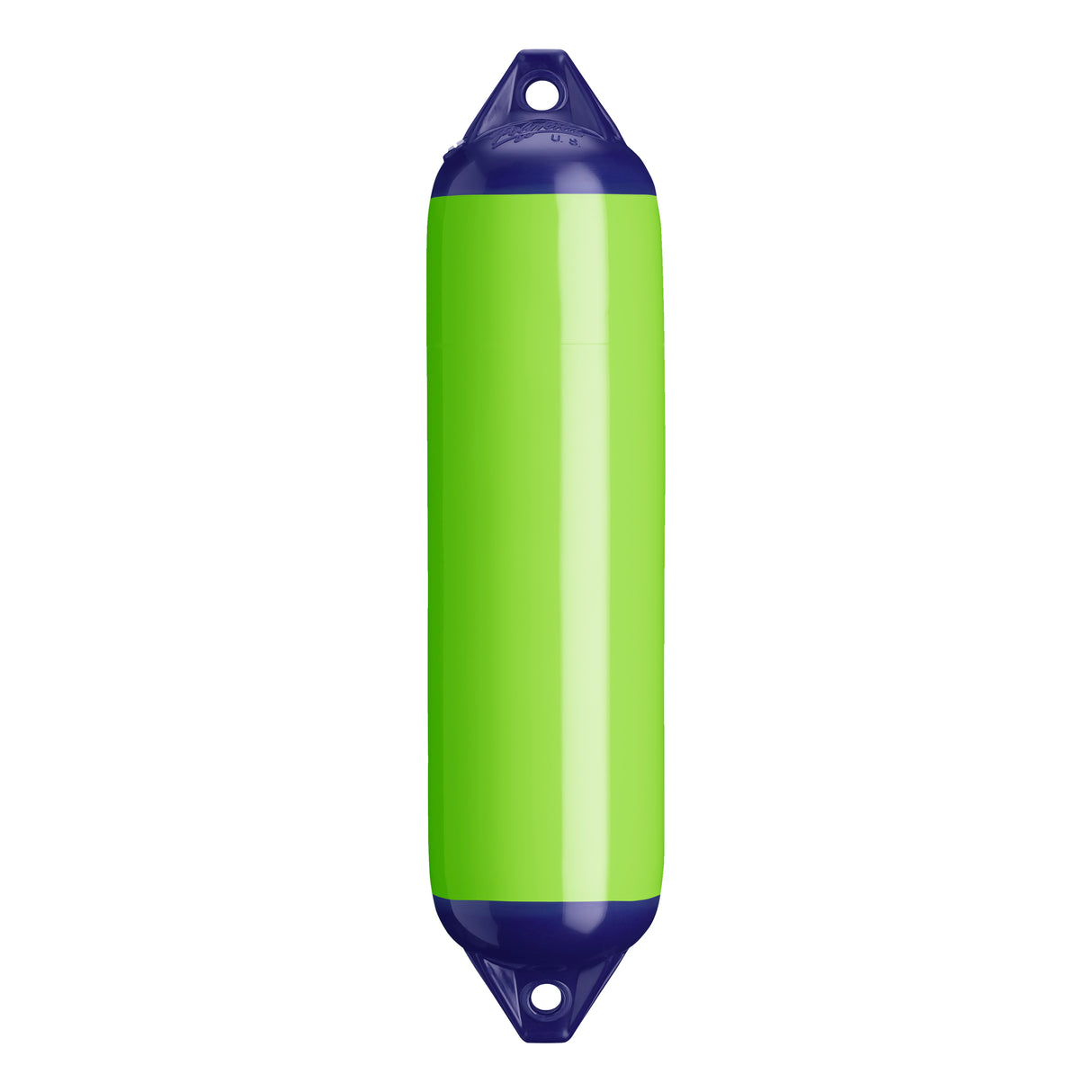 Lime boat fender with Navy-Top, Polyform F-1 