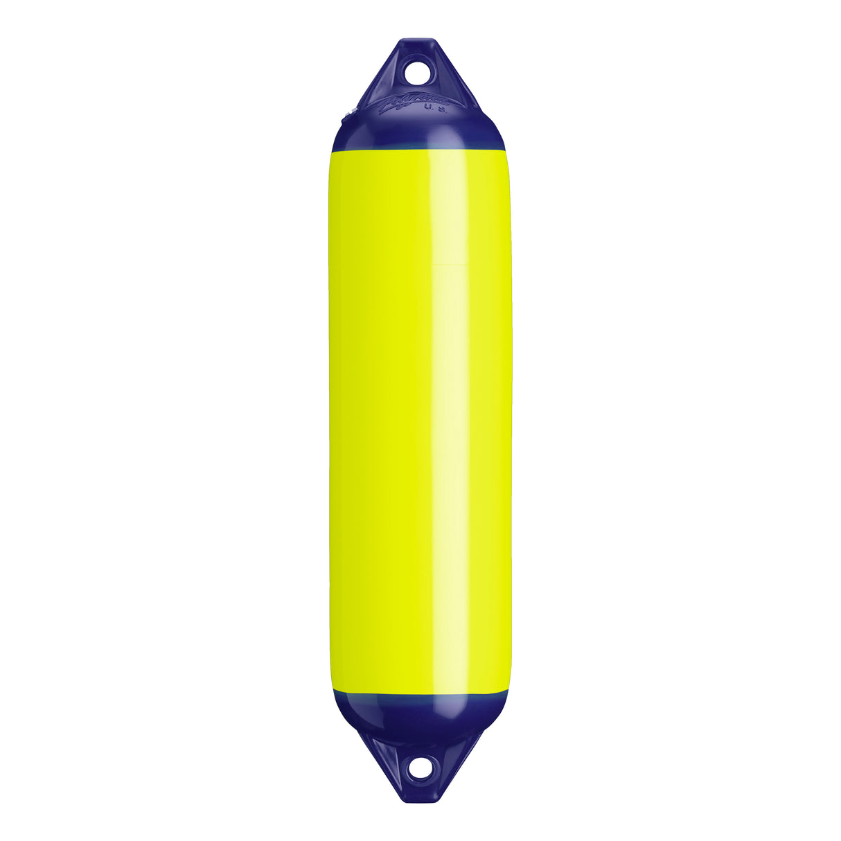 Saturn Yellow boat fender with Navy-Top, Polyform F-1 