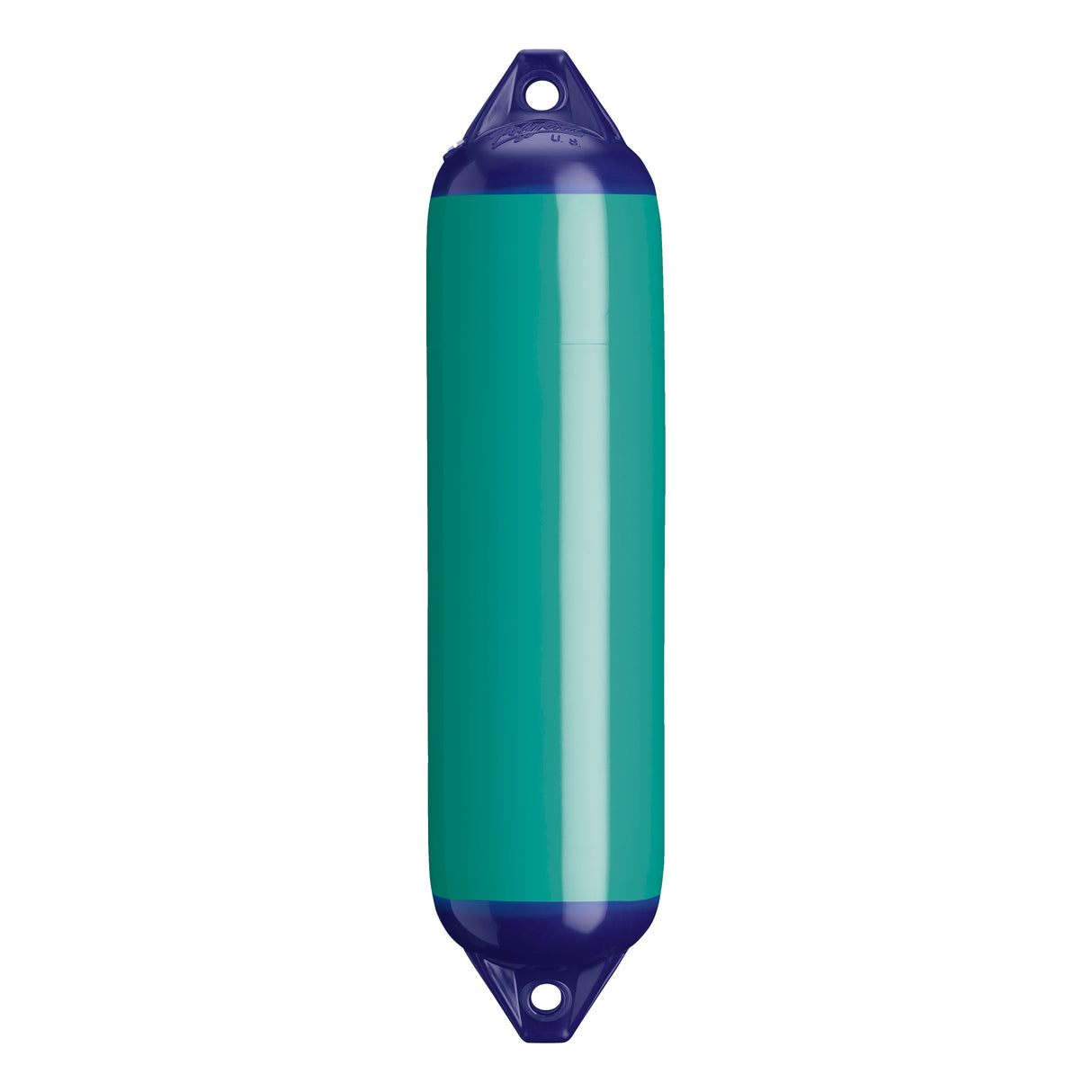 Teal boat fender with Navy-Top, Polyform F-1 