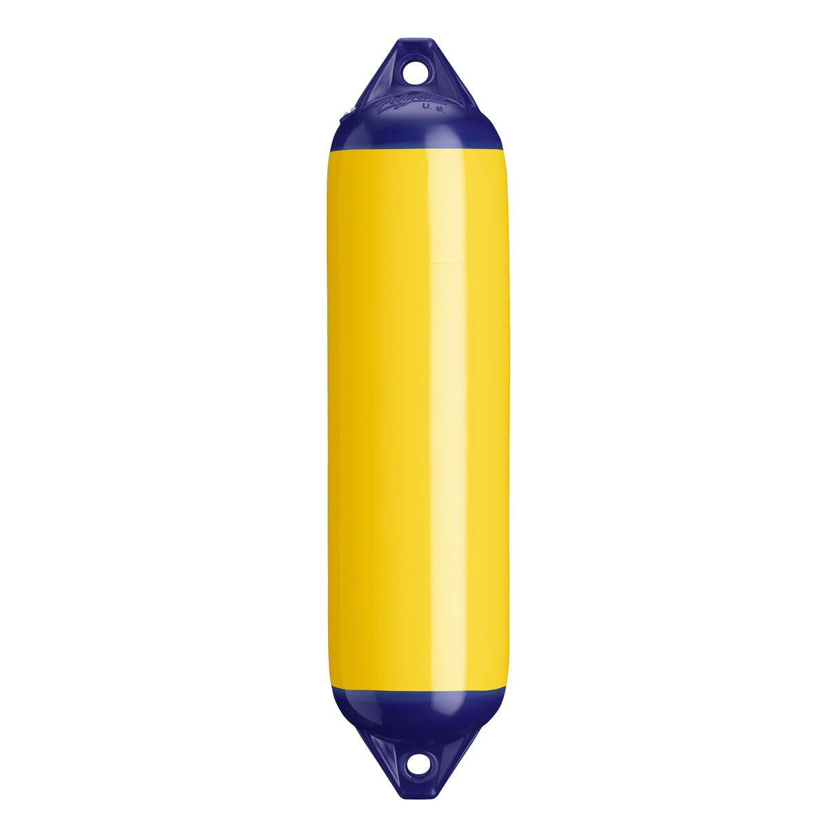 Yellow boat fender with Navy-Top, Polyform F-1 