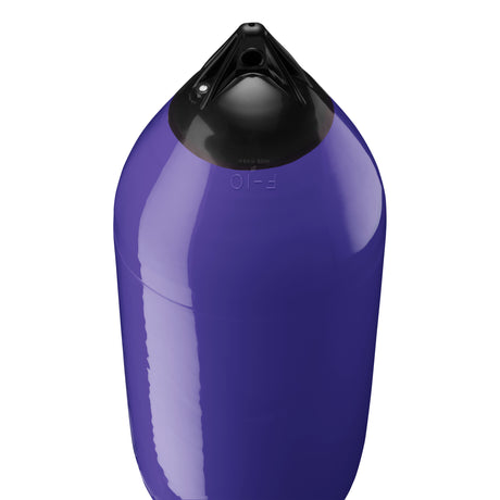 Purple boat fender with Navy-Top, Polyform F-10 angled shot