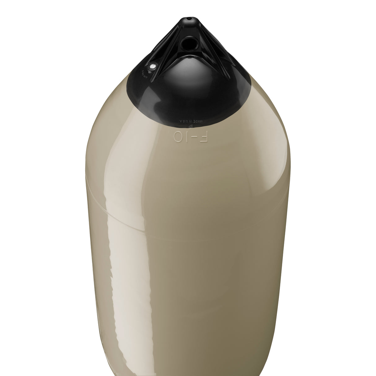 Sand boat fender with Navy-Top, Polyform F-10 angled shot