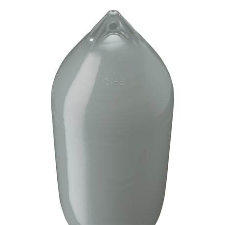 Grey boat fender with Grey-Top, Polyform F-10 angled shot