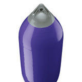 Purple boat fender with Grey-Top, Polyform F-10 angled shot