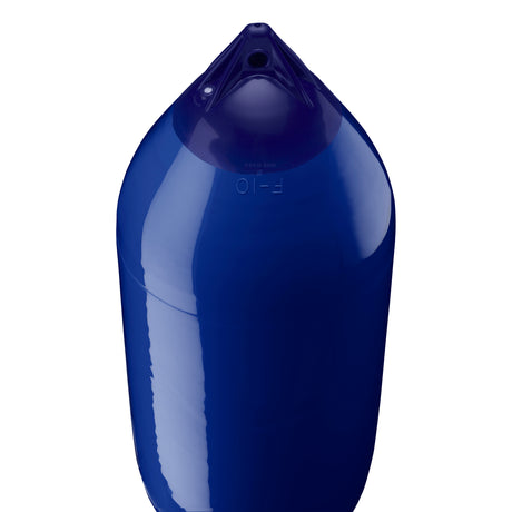 Cobalt Blue boat fender with Navy-Top, Polyform F-10 angled shot