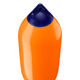 Orange boat fender with Navy-Top, Polyform F-10 angled shot
