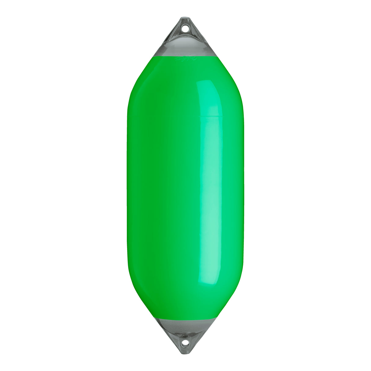 Green boat fender with Grey-Top, Polyform F-10
