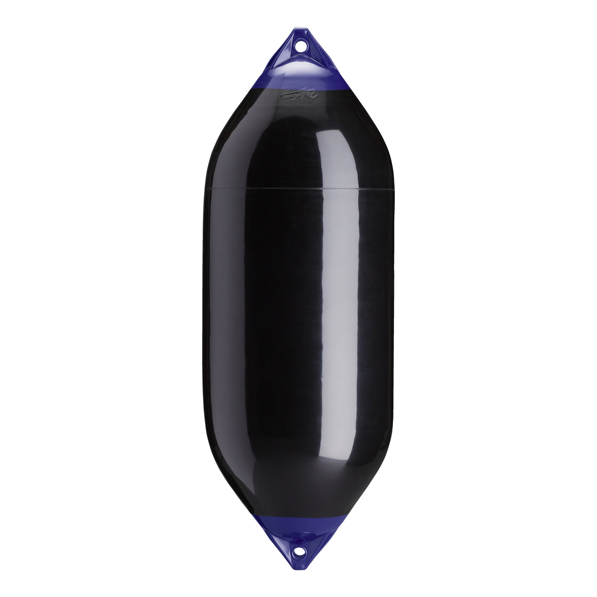 Black boat fender with Navy-Top, Polyform F-10 
