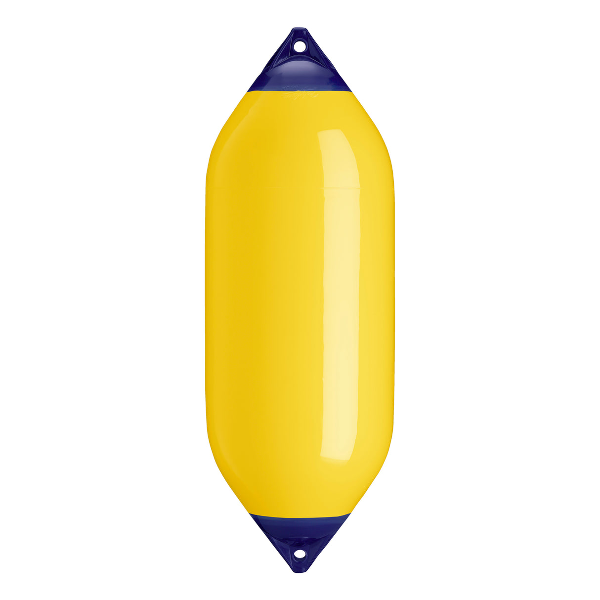 Yellow boat fender with Navy-Top, Polyform F-10 