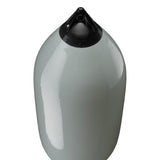 Grey boat fender with Navy-Top, Polyform F-11 angled shot