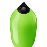 Lime boat fender with Navy-Top, Polyform F-11 angled shot