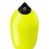 Saturn Yellow boat fender with Navy-Top, Polyform F-11 angled shot