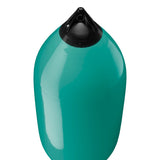 Teal boat fender with Navy-Top, Polyform F-11 angled shot