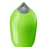 Lime boat fender with Grey-Top, Polyform F-11 angled shot