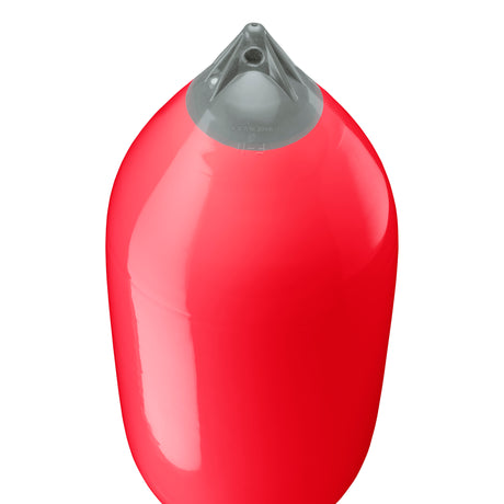Red boat fender with Grey-Top, Polyform F-11 angled shot