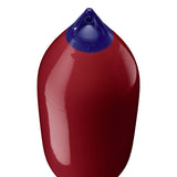 Burgundy boat fender with Navy-Top, Polyform F-11 angled shot