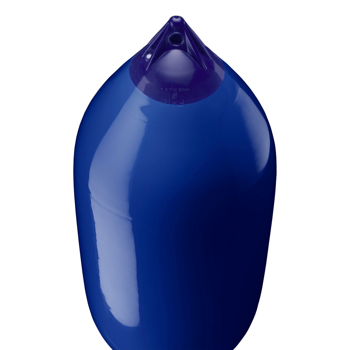 Cobalt Blue boat fender with Navy-Top, Polyform F-11 angled shot