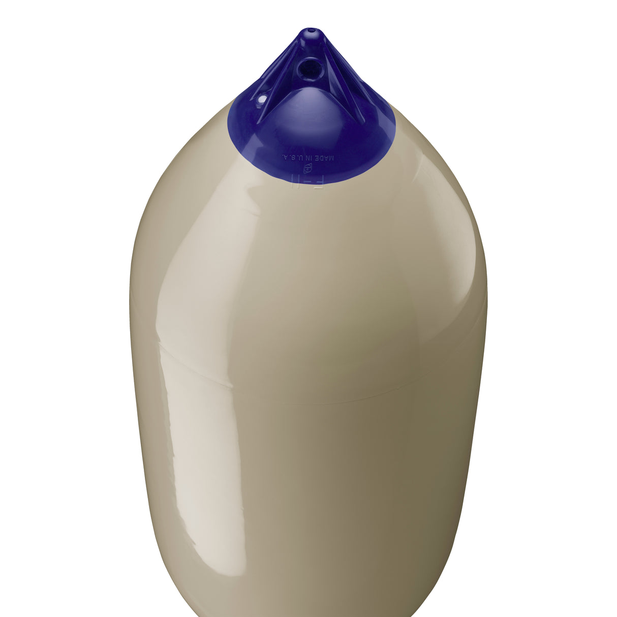 Sand boat fender with Navy-Top, Polyform F-11 angled shot