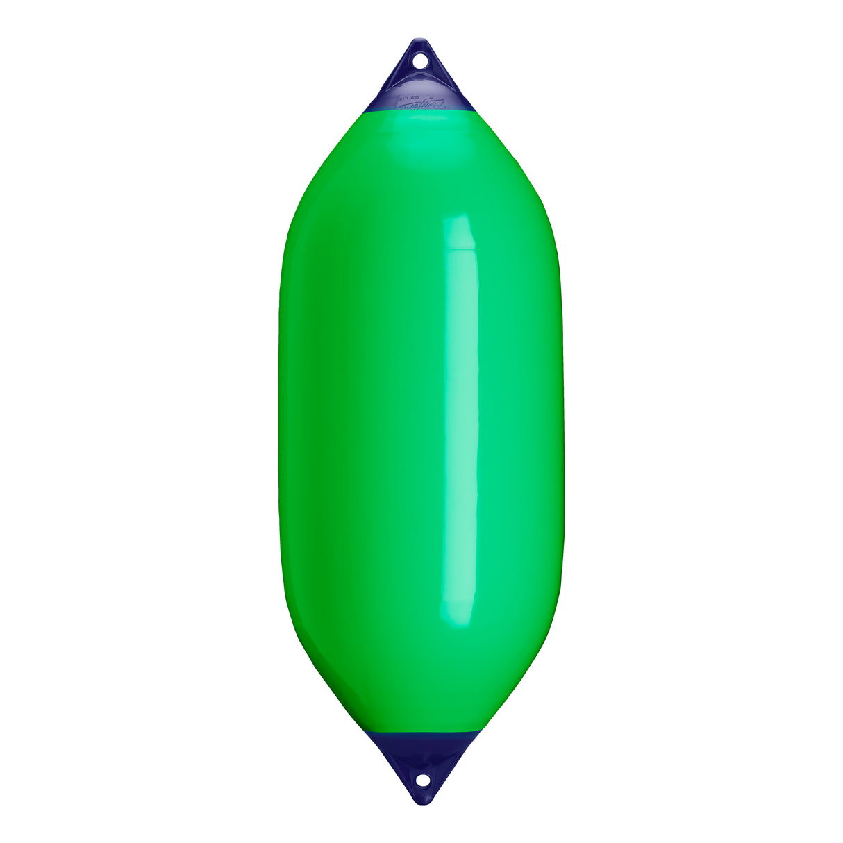 Green boat fender with Navy-Top, Polyform F-11 
