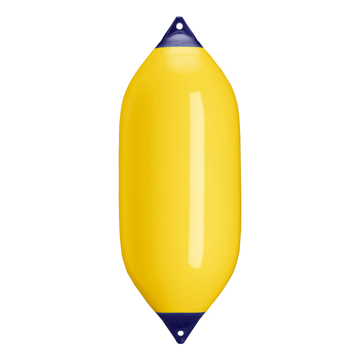 Yellow boat fender with Navy-Top, Polyform F-11 