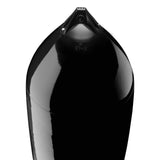 Black boat fender with Navy-Top, Polyform F-13 angled shot