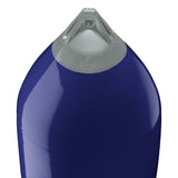 Navy Blue boat fender with Grey-Top, Polyform F-13 angled shot