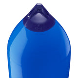 Blue boat fender with Navy-Top, Polyform F-13 angled shot