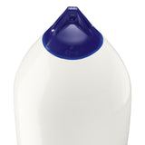 White boat fender with Navy-Top, Polyform F-13 angled shot