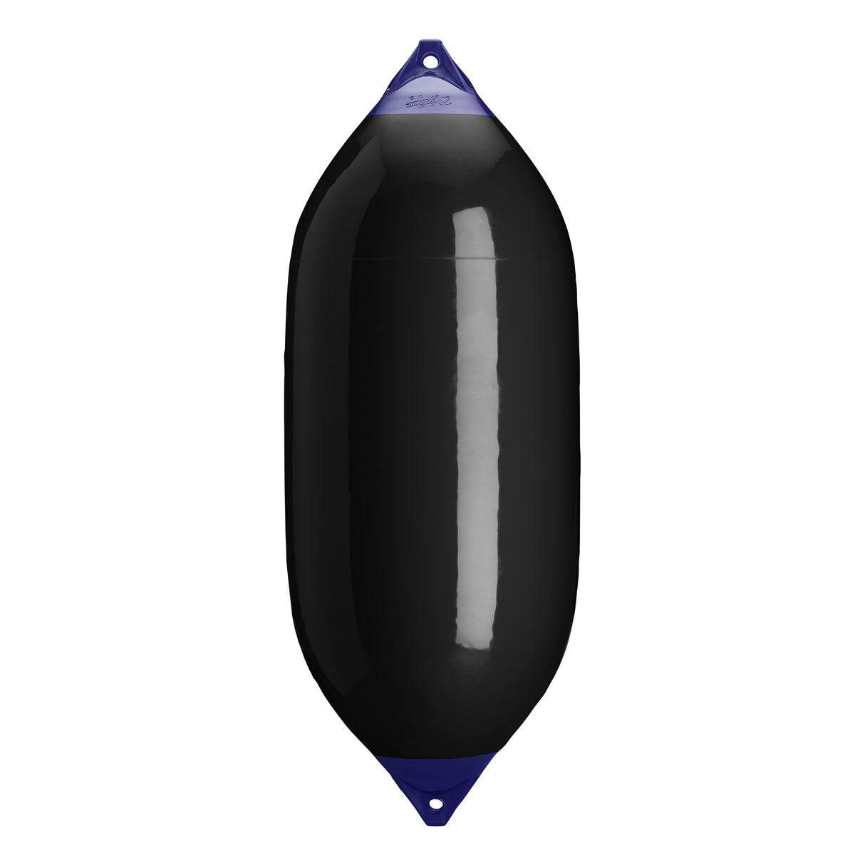 Black boat fender with Navy-Top, Polyform F-13 