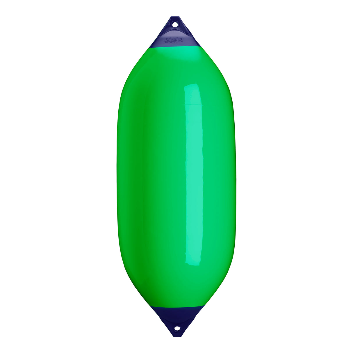 Green boat fender with Navy-Top, Polyform F-13 