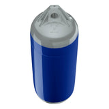 Cobalt Blue boat fender with Grey-Top, Polyform F-2 angled shot