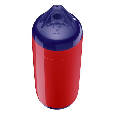 Classic Red boat fender with Navy-Top, Polyform F-2 angled shot