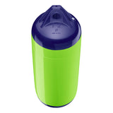 Lime boat fender with Navy-Top, Polyform F-2 angled shot