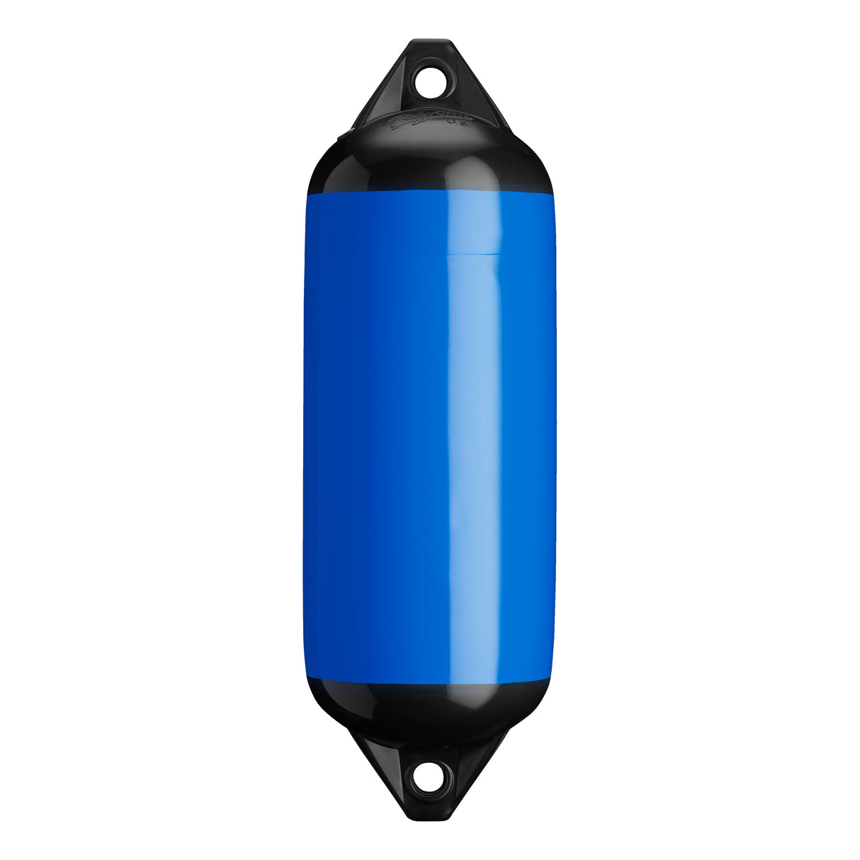 Blue boat fender with Black-Top, Polyform F-2 