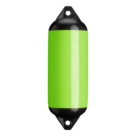 Lime boat fender with Black-Top, Polyform F-2 