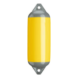 Yellow boat fender with Grey-Top, Polyform F-2