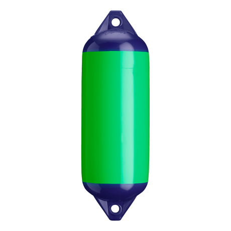 Green boat fender with Navy-Top, Polyform F-2 